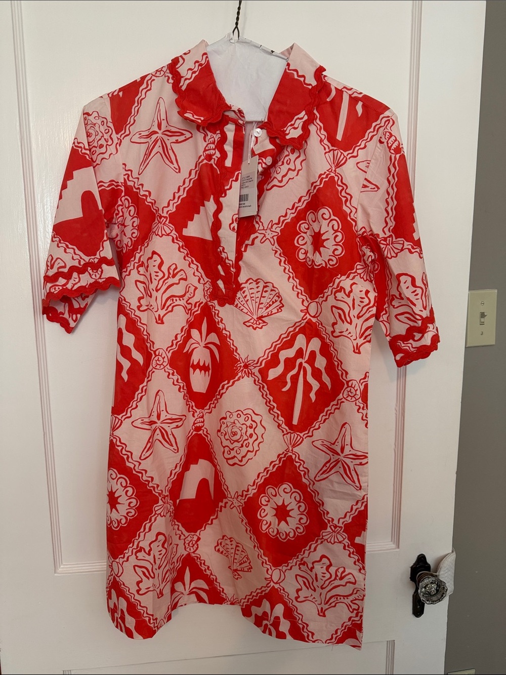 Oliphant Asterias Red Collared Mini Dress